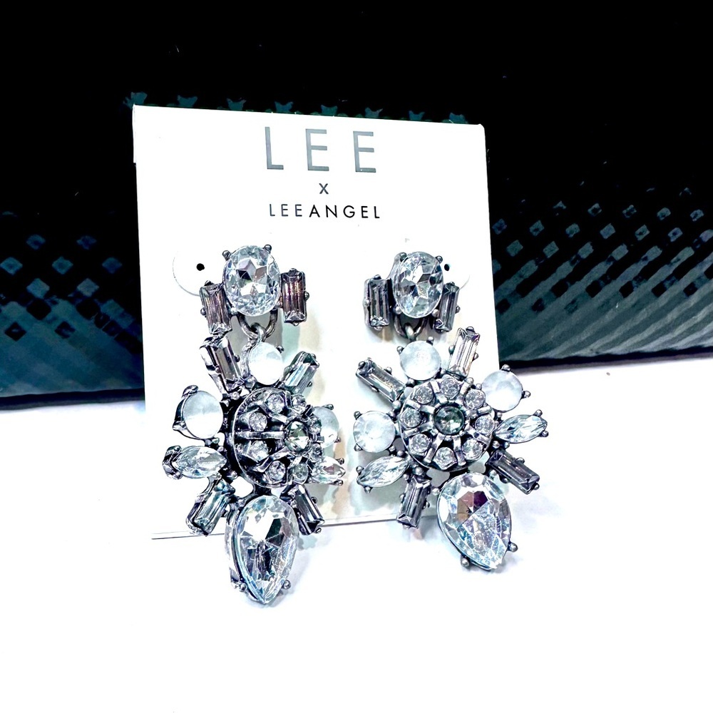 LEE ANGEL for NEIMAN MARCUS | Crystal Statement Party Earrings | NWT